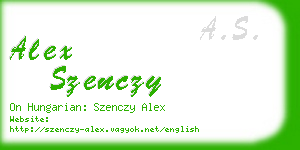 alex szenczy business card